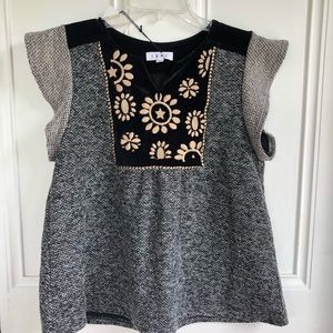 NWT: THLM boho ruffle top